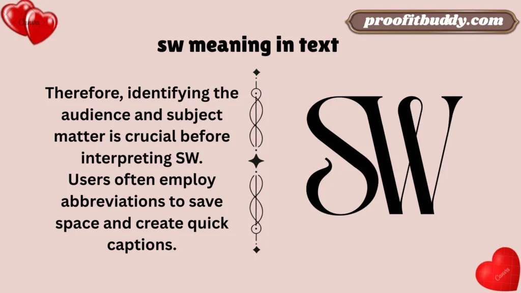Usage of SW in Different Contexts