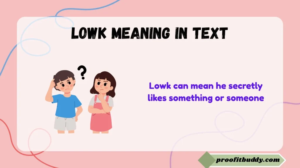 Lowk Meaning in Text From a Guy