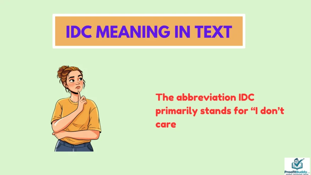 Meaning & Definition of IDC in Text