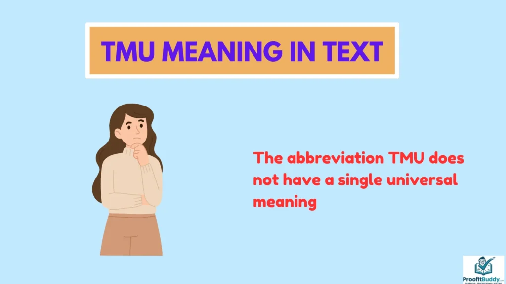 Meaning & Definition of TMU in Text