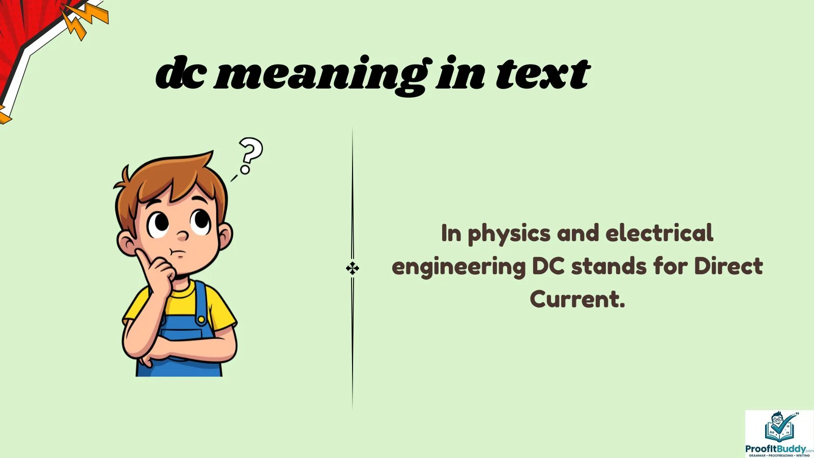 dc meaning in text