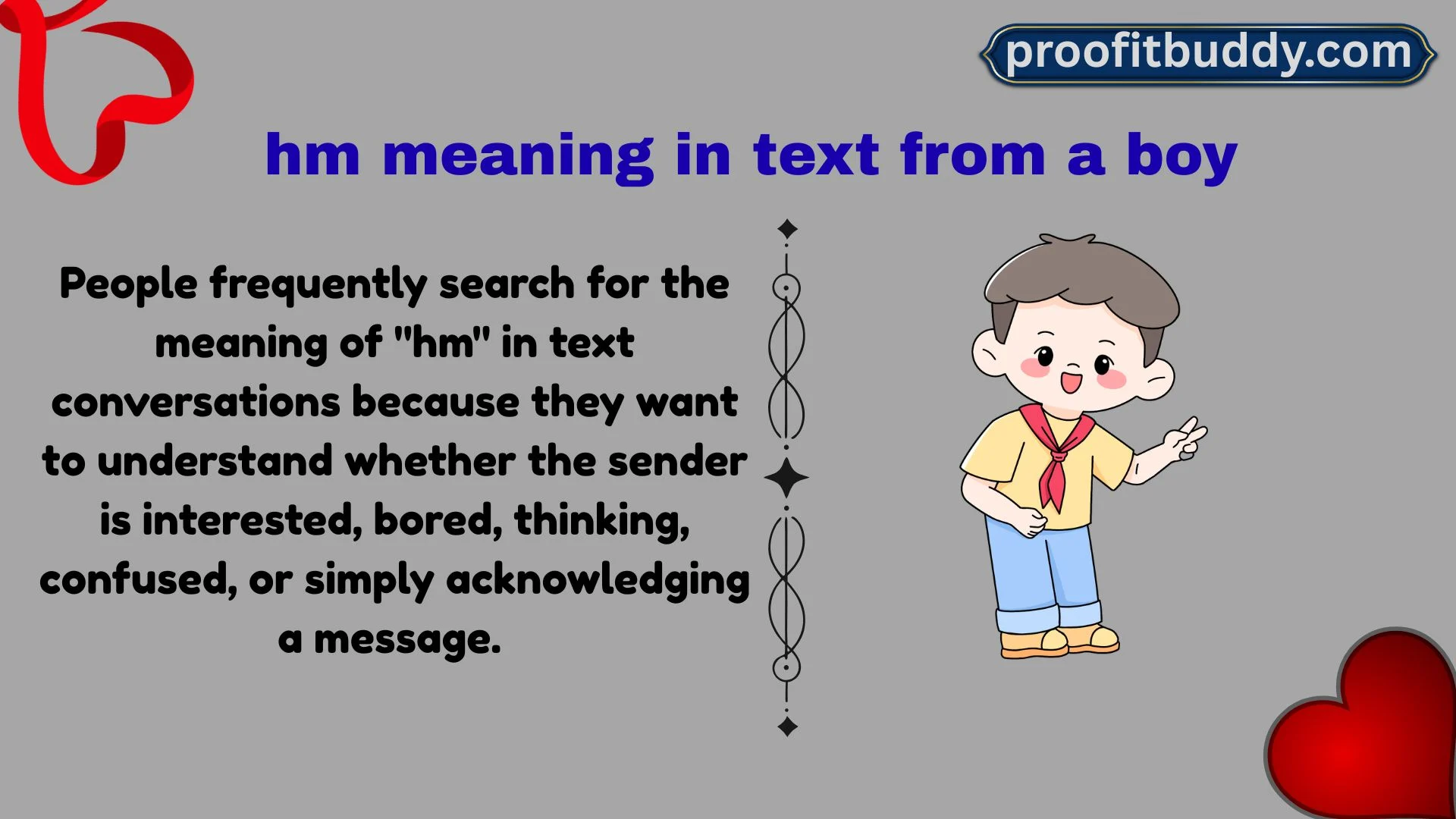 hm meaning in text from a boy