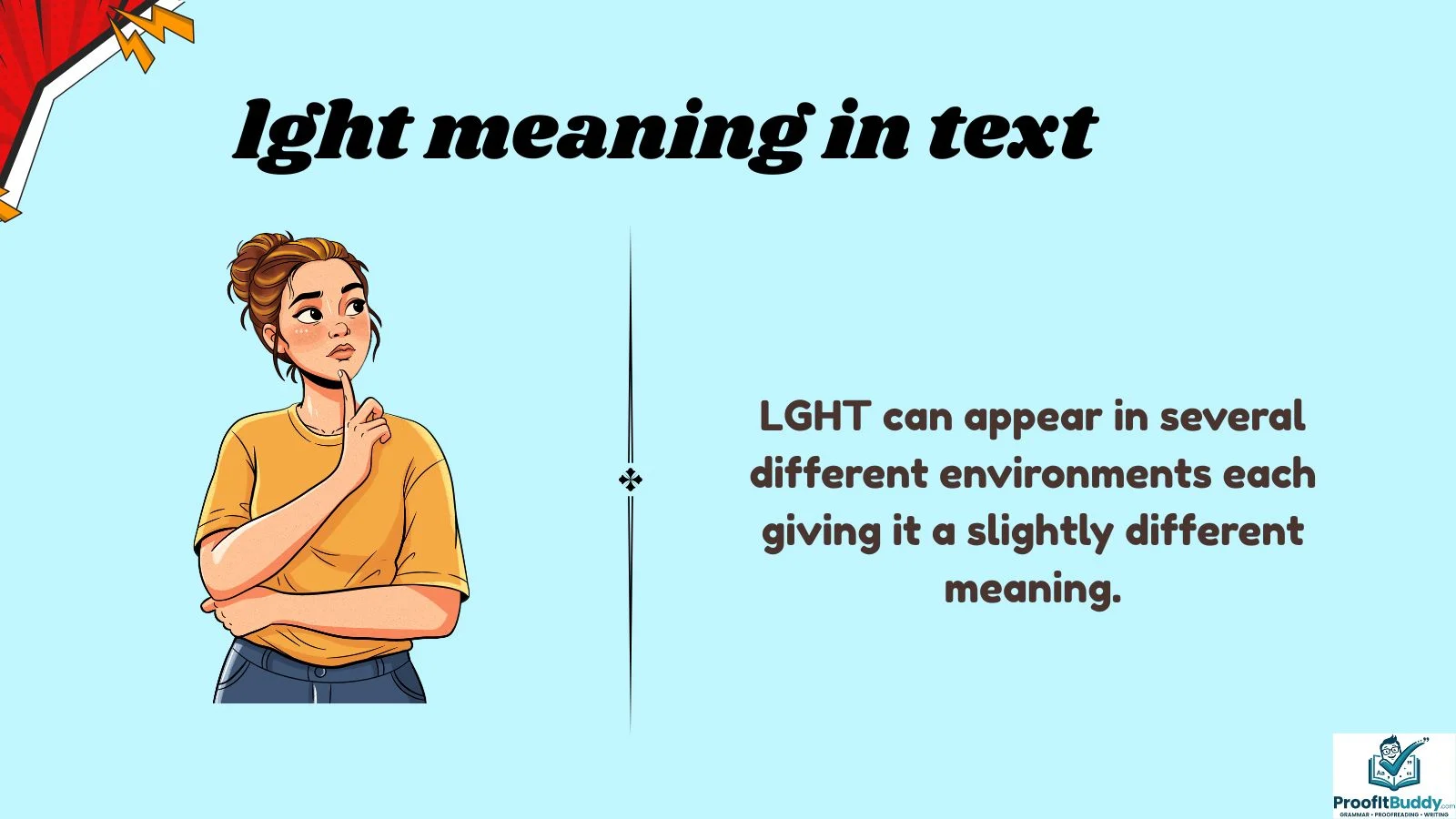 Lght meaning in text