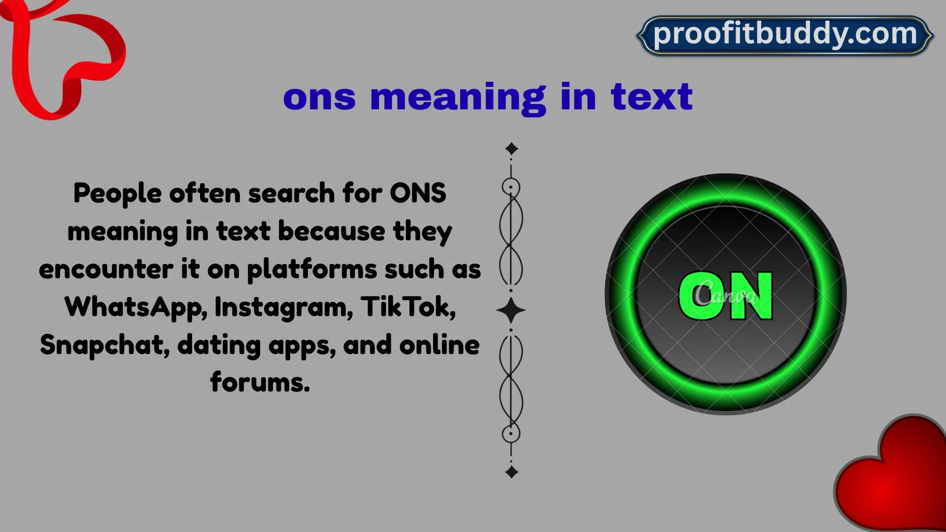ons meaning in text