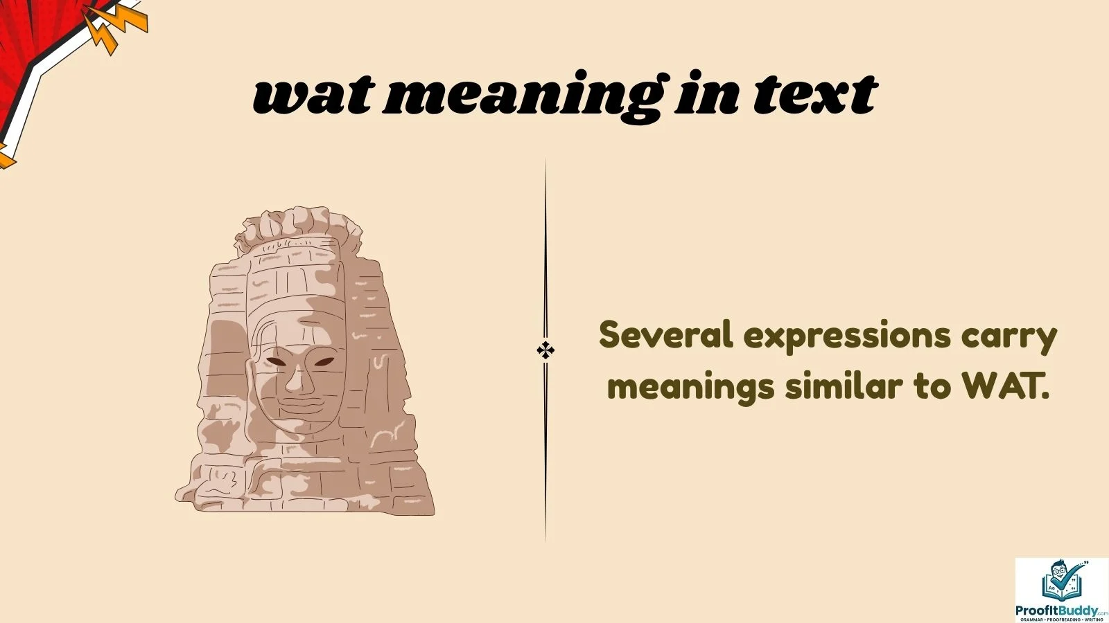 wat meaning in text